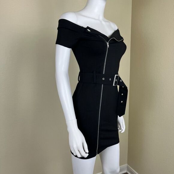 Revolve Superdown Women's Size XS Black Terri Moto Bodycon Mini Dress Rockabilly - Picture 11 of 17